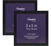 Hampton Frames OXFORD OXF55NGX-2PK Lot de 2 cadres photo noirs en acrylique (sans verre) 13 x 13 cm