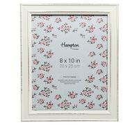 Hampton Frames | Cadre photo PAL301980W, 20 x 25 cm, blanc, bois MDF | Style shabby chic, verre protecteur, fixation murale ou à poser | Décoration élégante intérieure