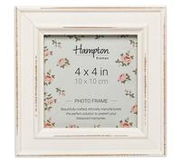 Hampton Frames Paloma Cadre photo carré 10 x 10 cm, blanc, verre, MDF, à poser ou à fixer au mur, pour afficher des photos, décoration d'intérieur