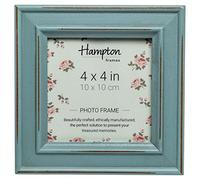 Hampton Frames Paloma Cadre photo carré | 10 x 10 cm, bleu clair, MDF peint à l'vieilli, façade en verre | Autoportant ou à fixer au mur, décoration d'intérieur de style shabby
