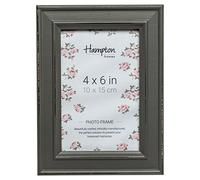 Hampton Frames, Cadre photo Paloma, 10x15 cm, gris, bois 30 mm | Finition vieillie chic, verre, à poser ou accrocher | Décoration élégante maison ou bureau
