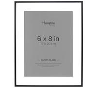 Hampton Frames, VALENCIA VAL68BLK Cadre photo de 15 x 20 cm, noir mat, profil étroit, support biseauté, autoportant ou affichage mural, cadre de décoration d'intérieur classique