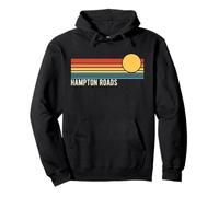 Hampton Roads Virginia Design rétro Coucher de Soleil Sweat à Capuche