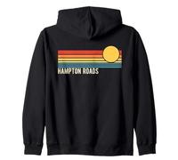 Hampton Roads Virginia Design rétro Coucher de Soleil Sweat à Capuche