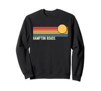 Hampton Roads Virginia Design rétro Coucher de Soleil Sweatshirt