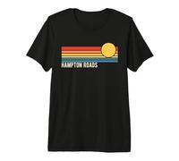 Hampton Roads Virginia Design rétro Coucher de Soleil T-Shirt Haut de Gamme