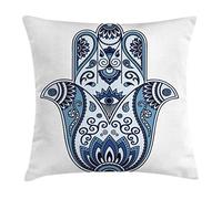 Hamsa Civilisations Culture Pouvoir Protecteur Chance Mauvais Œil Housses De Coussins Confortable Taie d'oreiller Doux Housse De Coussin pour Lit Chambre Jardin 45X45Cm