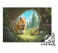 Hamste Puzzle 1000 Pièces Jouet en Bois Divertissement Créatif De l'art De La Décoration grottes forêt Challenge Toy Adultes Et Enfants À Partir De 14 Ans 1000pcs (75x50cm)