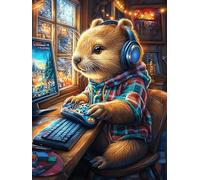 Hamster avec Casque Puzzles 300 Pièces pour Adultes Educa Décoration Murale Premium Activité De Famille Challenge Créatif Relaxation Artistique 300 PCS