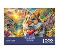 Hamster avec cœur Puzzle Adulte 1000 Pièces L'Excellence des Puzzles en Défi Complexe - Cadeau D'Exception pour Un Public Adulte Et 14+ 52x38cm/1000pcs