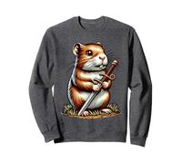 Hamster avec épée guerrier courageux Sweatshirt