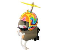Hamster Bike Bell - Light Up Squeeze Horn Accessory, Battery Powered Portable Ring Device Item, Cute Cycling Safety Alert Gear, Handlebar Mount Equipment | Child Riding, Boys Girls Cycling, Outdoor