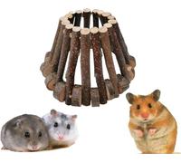 Hamster Cachettes en bois Cochon d'Inde Échelle Rat Jouet à mâcher Échelle en bois Cachette naturelle Pour petit animal Chinchillas Gerbils Furet Hamster syrien