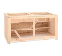 vidaXL Cage à hamster 104x52x54 cm en sapin massif – pour rat, gerbille, souris – 172380