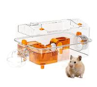 Hamster Cage, Transparent Hamsters Habitat, 14.96x10.24x8.27 inches Activity Decorative Clear, Spacious Sleeping Area, Hamster House for Bunny Resting and Playing Chinchilla Use