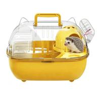 Hamster Carrier Crate - Safe Portable Transport for Small Pets, Lightweight Wire Mesh Cage Compact Design, Ventilated Panels + Secure Latch Closure, Durable + Reinforced Base, for Rabbits, R