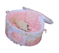 Hamster Carrier, Travel Bag, Adjustable Strap, 7.87x5.51x5.51 inches Portable Anti-Scratch Cage for Chinchilla Bunny,Pet, Transport and Outdoor Adventures