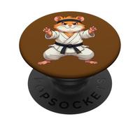 Hamster combatif portant un GI dans la pose de combat 1 - Fan Fun PopSockets PopGrip Adhésif