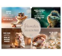 Hamster - Coole kleine Nager (Wandkalender 2027 DIN A3 quer), CALVENDO Monatskalender: Tierische Sprüche für gute Laune
