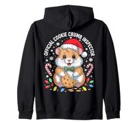 Hamster de Noël Amusant Inspecteur de miettes de Biscuit Officiel Sweat à Capuche