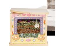 Hamster Dig Box, Small Pet Shelter, 7.48x5.91in Hamster Activity Enrichment, Visible Habitat Decor, Cage Accessories for Hedgehog, Squirrel, Chinchilla, Mice