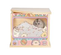 Hamster Dig Box, Transparent Digging Room, Visible Small Pet Shelter, 7.48x5.91x6.38 inches, Habitat Decor and Cage Accessory for Hedgehog, Squirrel, Mice Activity Enrichment