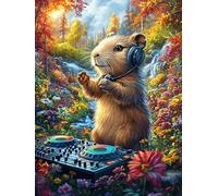 Hamster DJ avec Un Casque Audio 1000 Pieces Casse-tête Adolescent en Carton Rigide Anti-Déchirure Mythes fantastiques Difficulté Moyenne Activité Éducative Passe-Temps Cadeau Anniversaire 1000 PC