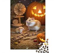 Hamster d'or Puzzle 1000 Pièces Cadeau Unique Cute Hamster Jeu Éducatif Défi Jouet À De Qualité Supérieure Peinture Art pour Adultes Enfants 1000pcs (75x50cm)