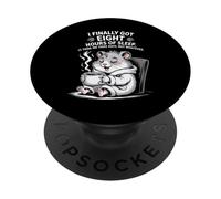 Hamster drôle Disant Huit Heures de Sommeil Blague Femmes Hommes PopSockets PopGrip Adhésif