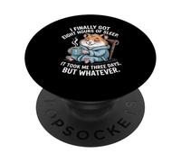 Hamster drôle Disant Huit Heures de Sommeil Blague Femmes Hommes PopSockets PopGrip Adhésif