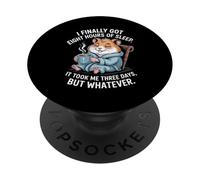 Hamster drôle Disant Huit Heures de Sommeil Blague Femmes Hommes PopSockets PopGrip Adhésif