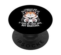 Hamster drôle Disant Huit Heures de Sommeil Blague Femmes Hommes PopSockets PopGrip Adhésif