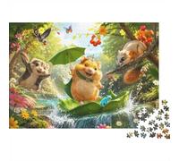 Hamster Écureuil Grenouille 1000pcs Mini Puzzle pour Famille Difficile | 70x50cm Carton Décor Salon Structure Durable Cadeau Amis Entraînement Cérébral