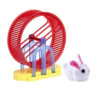Hamster Electronic Exercice Wheel-Electronic Pet | Hamster Running Spinner Wheel | Modèle de Lapin en Peluche de Simulation Interactive avec Stand Exercice gibier pour Chien et Chat Fille de Chat |