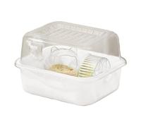 Hamster Enclosure, Transparent Small Animal Habitat, 9.84x7.48x7.48 inches Ventilated Interactive Cage Box, Easy-View Design, Clear for Dwarf Hamsters, Mice, Chinchillas, Indoor Outdoor Sleep Play