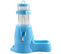 Hamster Food and Water Bowl avec Bouteille d'eau du Hamster, Pas de mangeoire à Goutte à Goutte, Bol Bleu en Plastique, Accessoires de Cage Remplacement, mangeoire