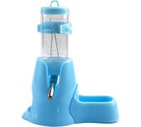 Hamster Food and Water Bowl avec Bouteille d'eau du Hamster, Pas de mangeoire à Goutte à Goutte, Bol Bleu en Plastique, Accessoires de Cage de Remplacement