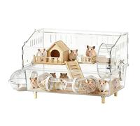 Hamster Habitat 2- ، Tier House with Running Exercise Wheel Water Bottle | Ferret Cage Hamster ، Chinchilla Hedgehog Small Animal