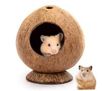 Hamster HACHEROUT, Hamster Maison 5.3x4.7 Pouce Chiche en Forme de Noix de avec Une Base Stable et Un Trou 2, 2 Pouces Hide à Respiration Naturelle Hide décorative Restful Hut pour la Cage, ca