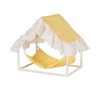 Hamster Hamac - Tente de couchage qui agit également comme un hamac, avec un cadre - Petits lits pour animaux de compagnie avec motif à carreaux jaunes - pour votre habitat, votre séjour, votre maison