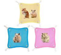 Hamster Hammock, 3X Ferret Mesh Cooler Hammock For Cage, Quick-Drying Breathable Small Pet Cooling Bed For Hamsters, Squirrels, Chinchillas, It Keeps Your Pet Cozy And Content., 6.3x5.91 Inches