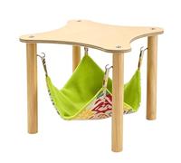 Hamster Hammock - Hangable Reversible Wooden Bed | Inside Cage Small Pet Hammock | Wood Fabric 28x28x24cm Swinging Toy For Chinchilla Squirrel Gerbil Bunny Ferret Resting Playing Sleeping Balcony Bedr
