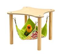 Hamster Hammock, Hangable Wooden Bed, 11.02x11.02x9.45 Inch Reversible Cage with Feature, Small Animal Rest Aid with Detail, Chinchilla Squirrel Gerbil Bunny Ferret Playing, Home Accessories for Pets