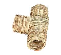 Hamster Herbe Tunnel Jouet Paille Maison pour Petits Animaux Petits Lapins Gerbilles Trois Ports