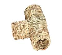 Hamster Herbe Tunnel Paille Maison Cachette Jouet Léger Tube Interactif pour Souris Chinchilla Gerbilles Écureuil Petits Animaux Trois Ports