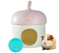 Hamster Hideaway, Cartoon Ceramic Cool Nest, 14.5x18.5cm/5.71x7.28 inches Ice Cave Cage Accessory, Green/Brown/Pink Unique Cage Decoration for Dwarf Hamster Golden Bear, Small Pets