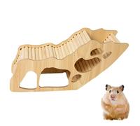 Hamster Hideout 12x6xx4 Wooden Hamster Hide with Ladder & Multiple Holes Ventilated Restful Tunnel Cage Accessories