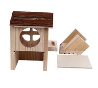 Hamster Hideout House | Grand abri Chaud en Bois de cèdre pour cobayes/gerbilles/Rats | Maison de Compagnie Multi-fonctionnale avec échelle | Espace de Sommeil et d'exercice