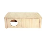 Hamster Hideout1 - Maison pour hamster en bois de pin 30 x 15 x 9,5 cm | Hideout1 pour hamster | Cabane pour petit animal avec tunnel pour animaux de compagnie se reposant et utilisation quotidienne
