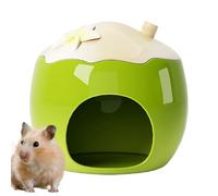 Hamster House Bed, Ceramic Cooling Nest, Small Animal Hideaway Shelter, 5.83x5.83x5.12 inches, Breathable Summer Habitat, Ideal for Chinchilla, Hedgehog, Squirrel, Lemmings